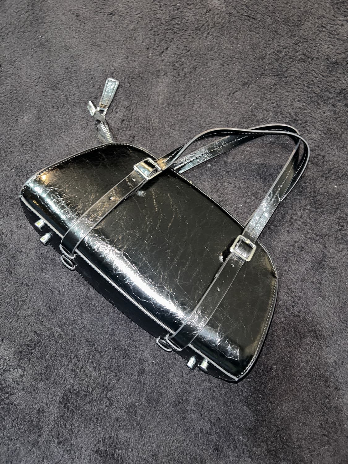 Takeapicture Gallery Shop 블랙 플라워 패턴 숄더백 상품이미지5