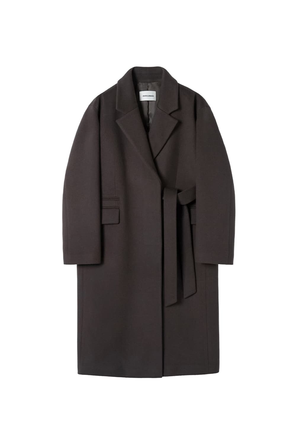 인사일런스 캐시미어 스트랩 코트 DARK BROWN 상품이미지4