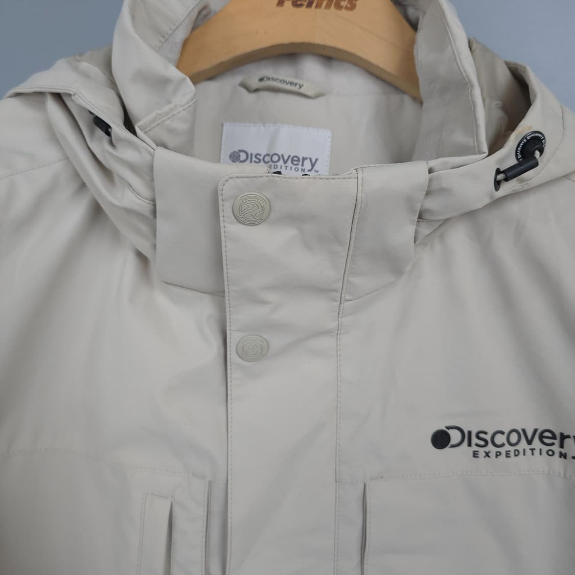 남성용 디스커버리 Discovery 바라막이 베이지 후드 자켓 110 상품이미지3