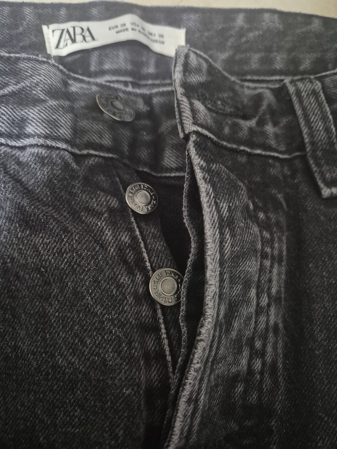 Zara 자라 스트레이트핏 흑청 데님(새상품) 상품이미지7