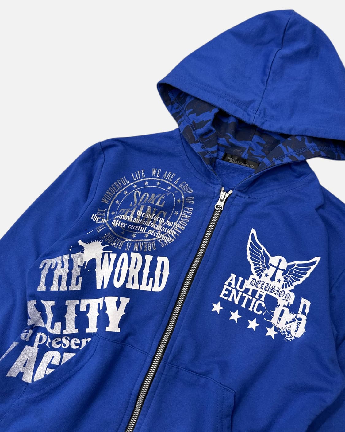 punk printing crop hood zip-up 상품이미지2