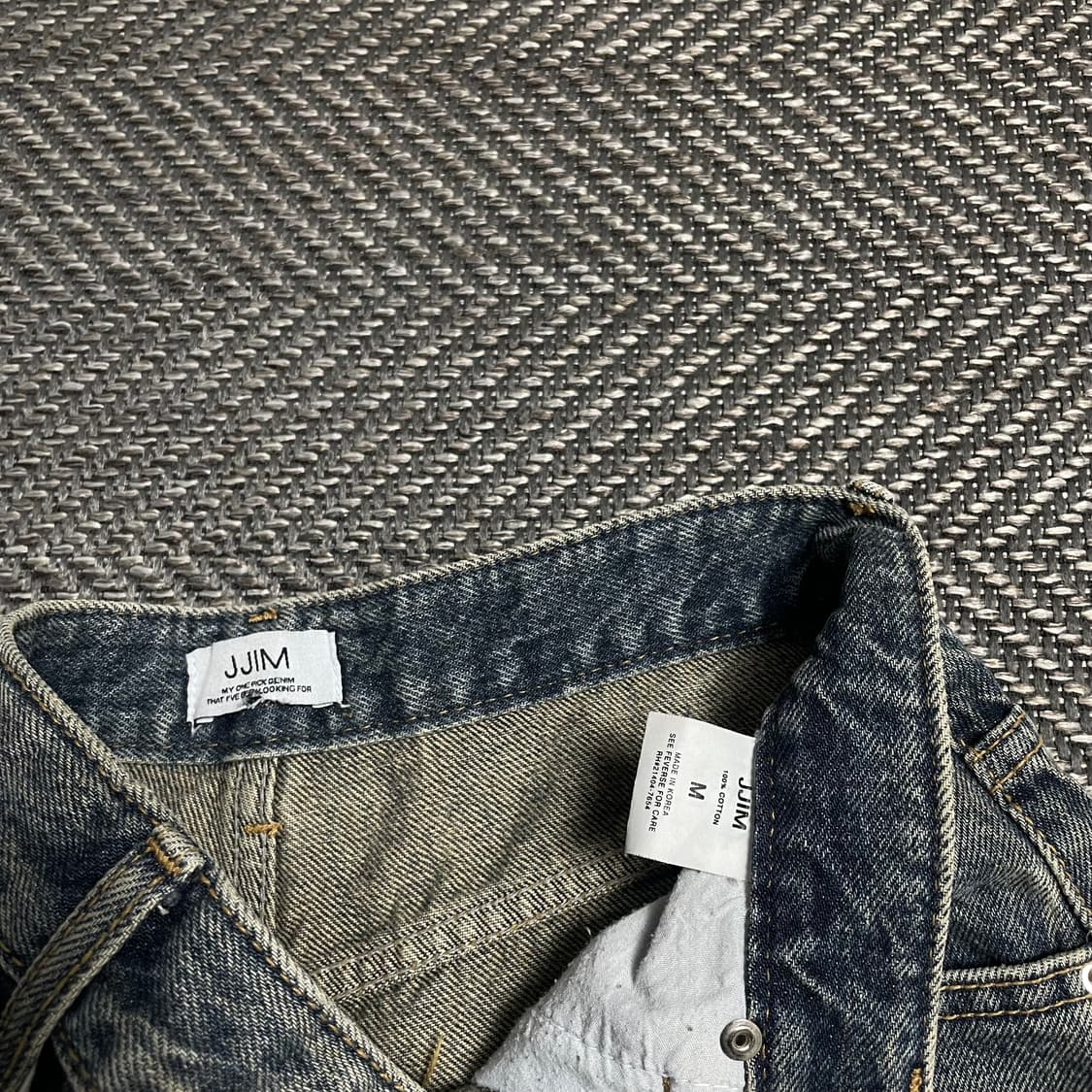 JJIM 빈티지 워싱 데님 버뮤다 팬츠y 5381 상품이미지4