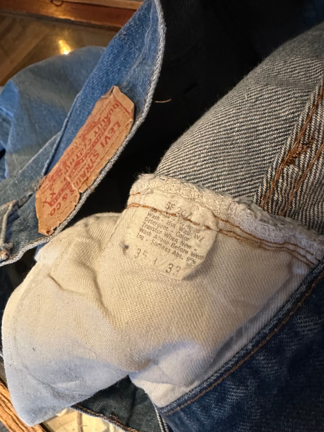 80s USA 빈티지 리바이스 501 66후기 셀비지 데님 팬츠 상품이미지7