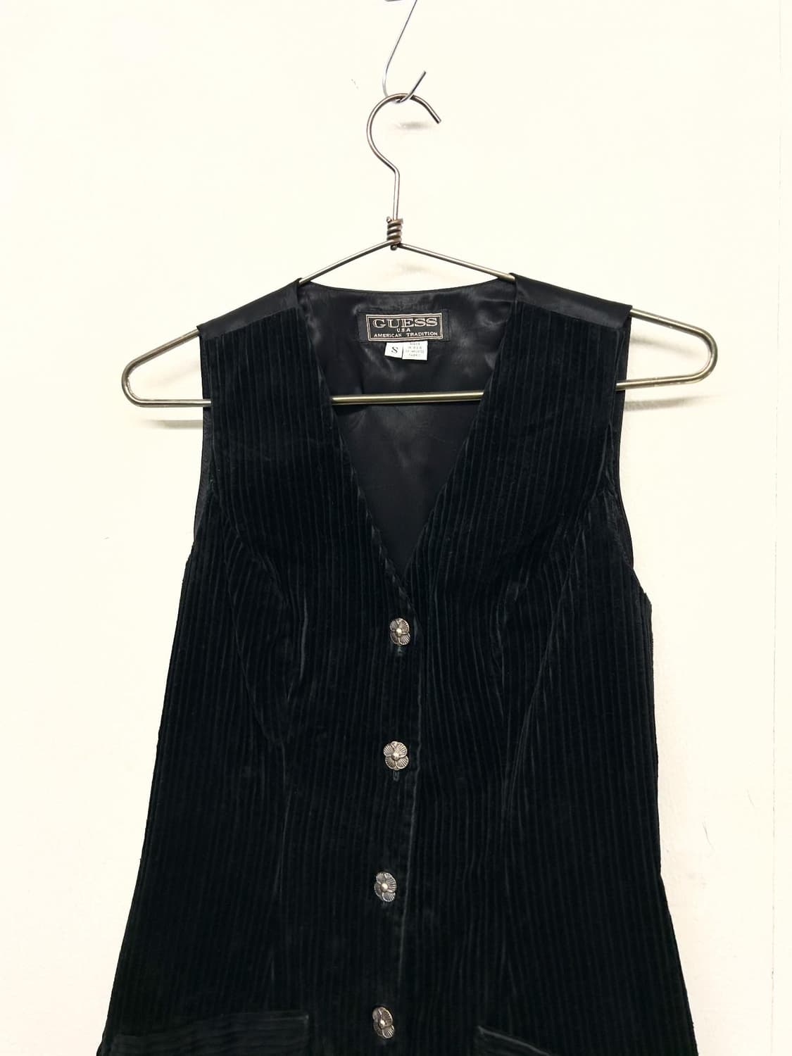 90s USA GUESS 블랙 코듀로이 조끼 상품이미지2