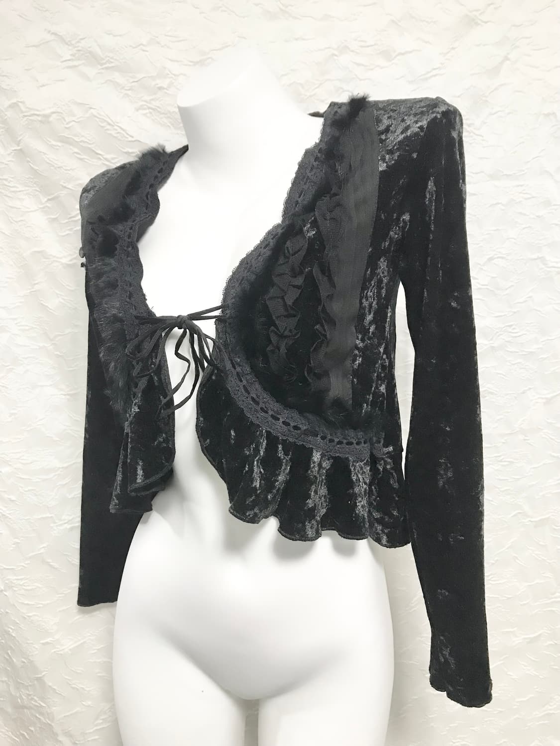 빈티지 페어리 벨벳 퍼 가디건 상품이미지1