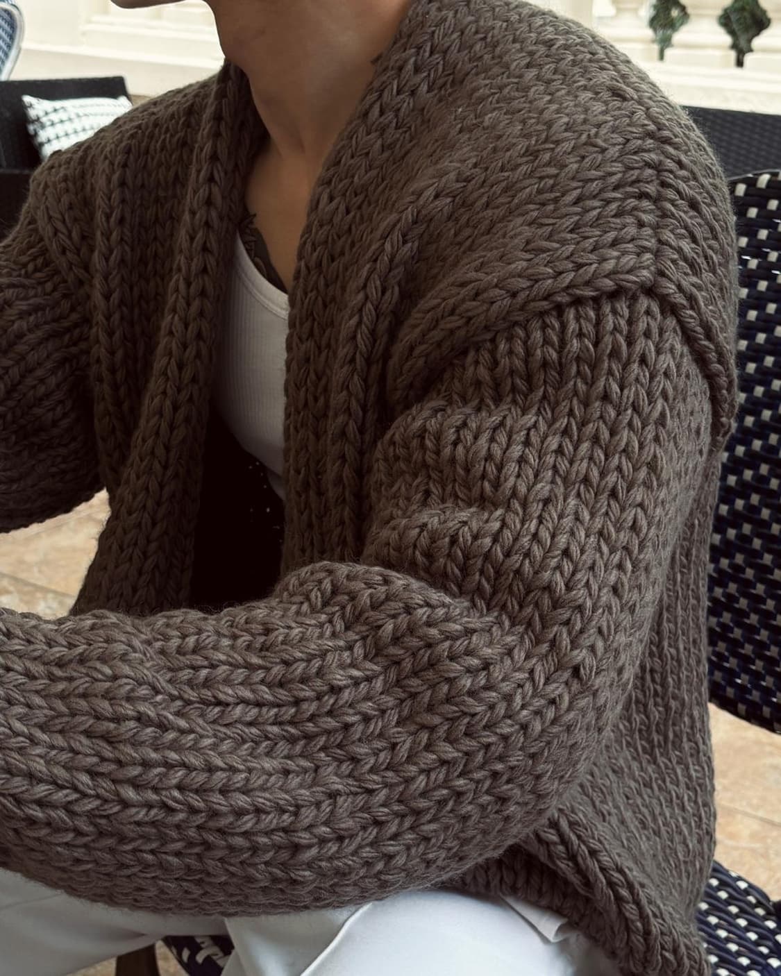 센스에라 핸드메이드 헤비 가디건 니트M 상품이미지5