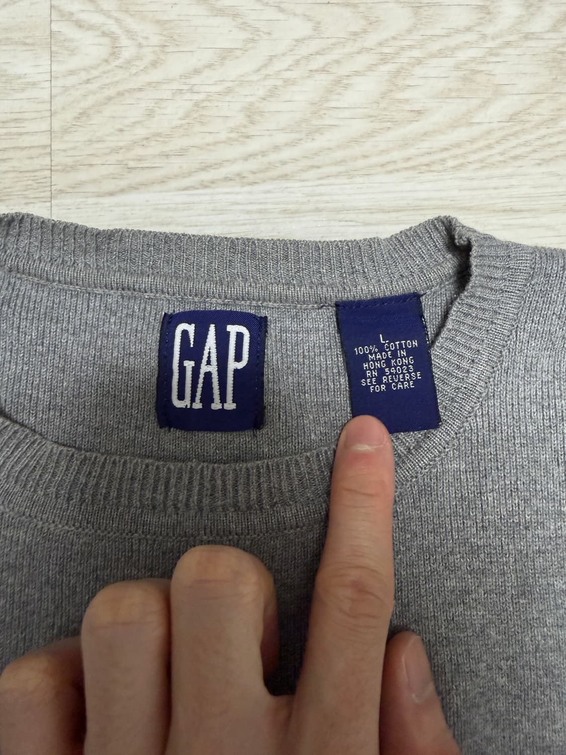 올드 갭 (old gap) 그레이 코튼 니트 팝니다 상품이미지3