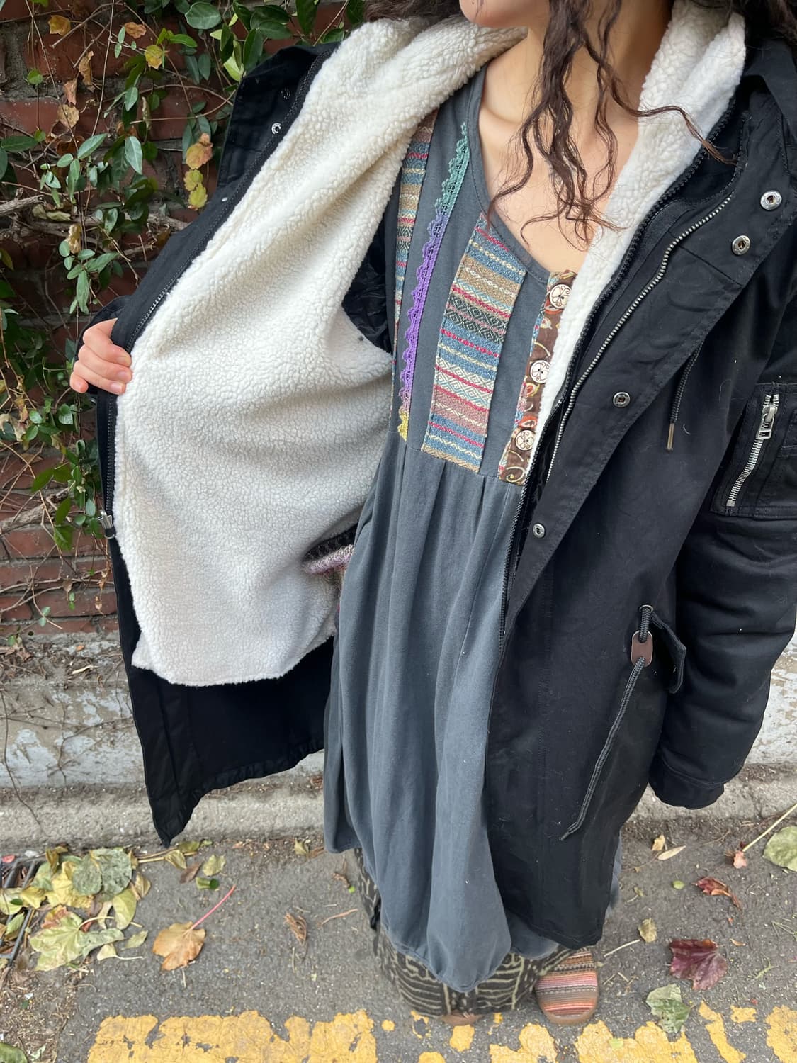 블랙 2way 롱 야상 아우터 상품이미지6