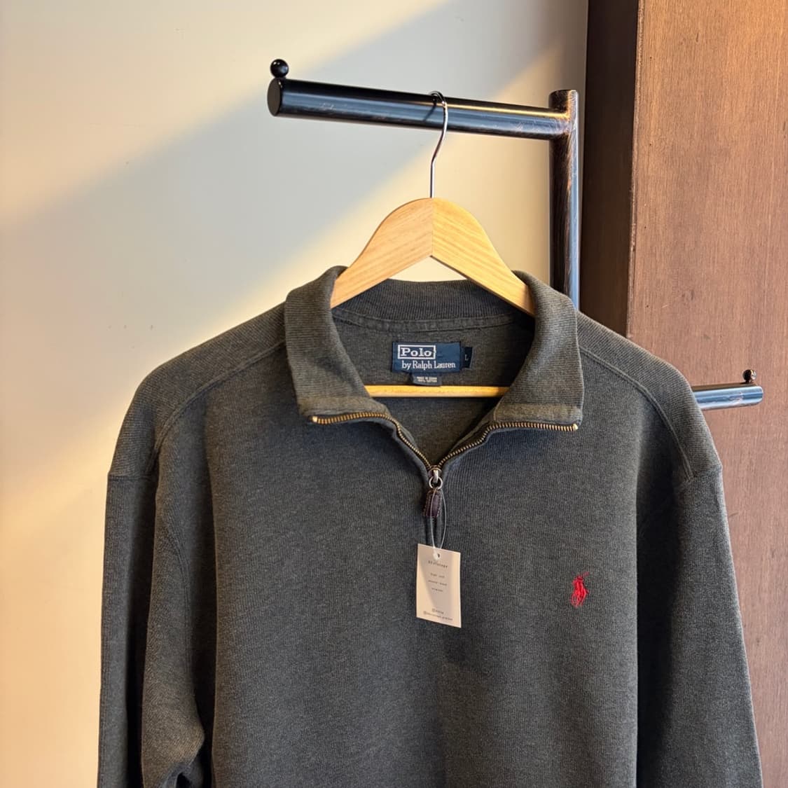 16349 - 폴로 랄프로렌 차콜 반집업 니트 상품이미지1