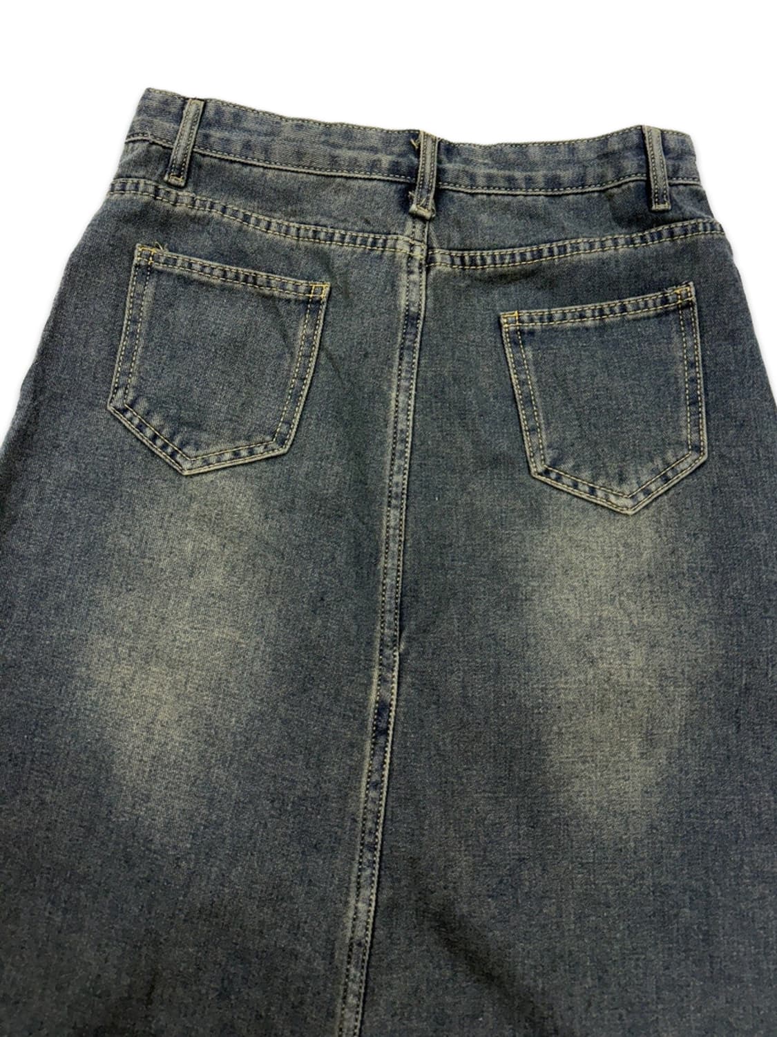 빈티지 워싱 데님 롱 스커트 상품이미지3