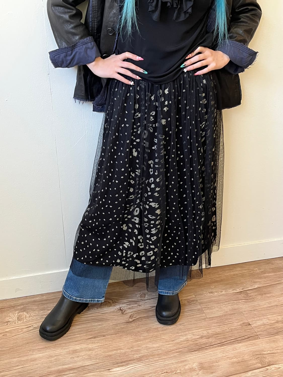 vis 도트 프릴 스커트 상품이미지4