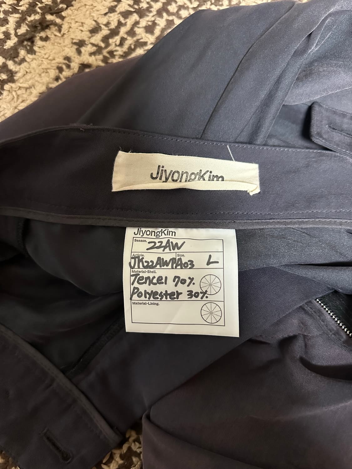 [L] jiyongkim 드레이프 팬츠 22aw 상품이미지8