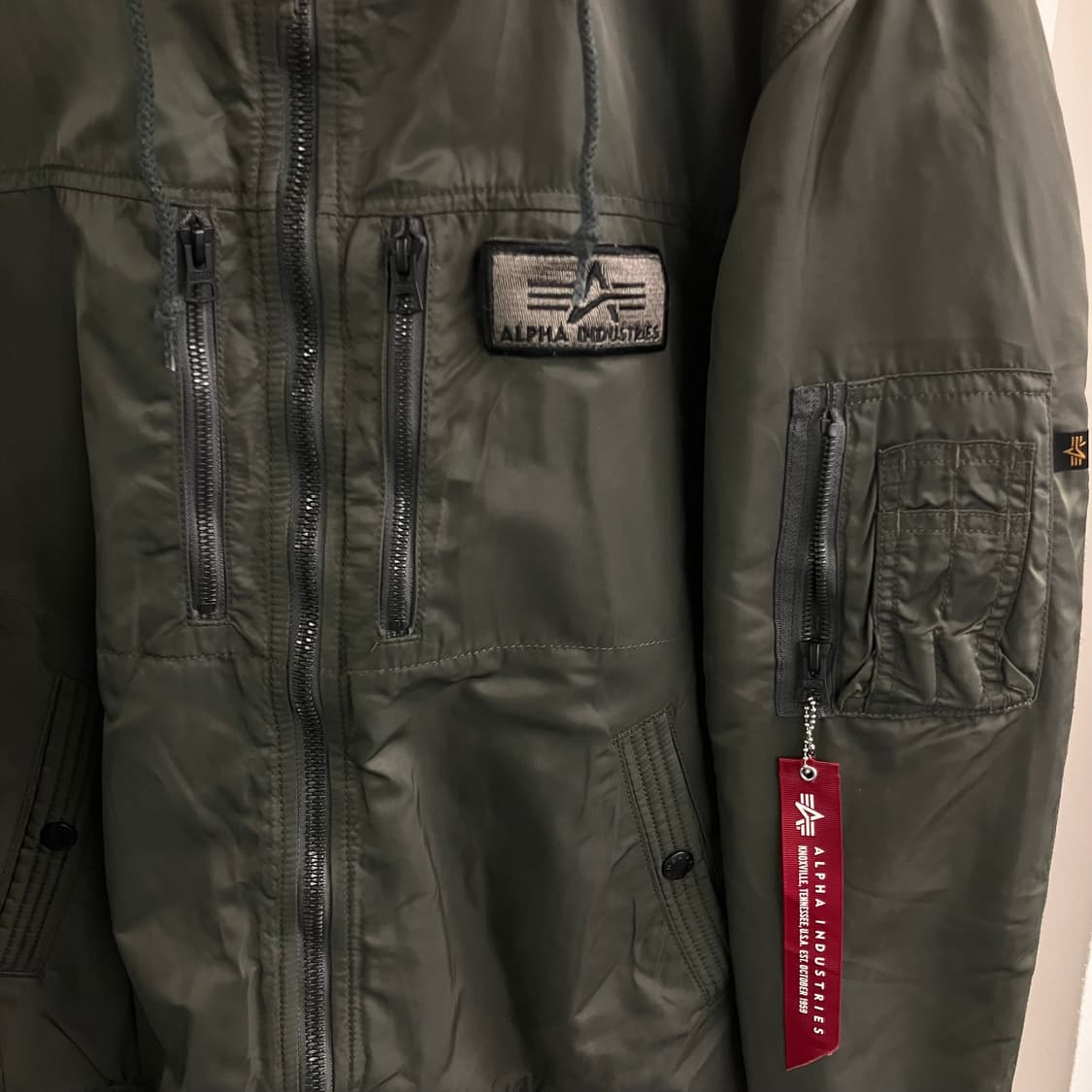 알파인더스트리 카키 후드 ma-1 항공점퍼 XL 상품이미지5