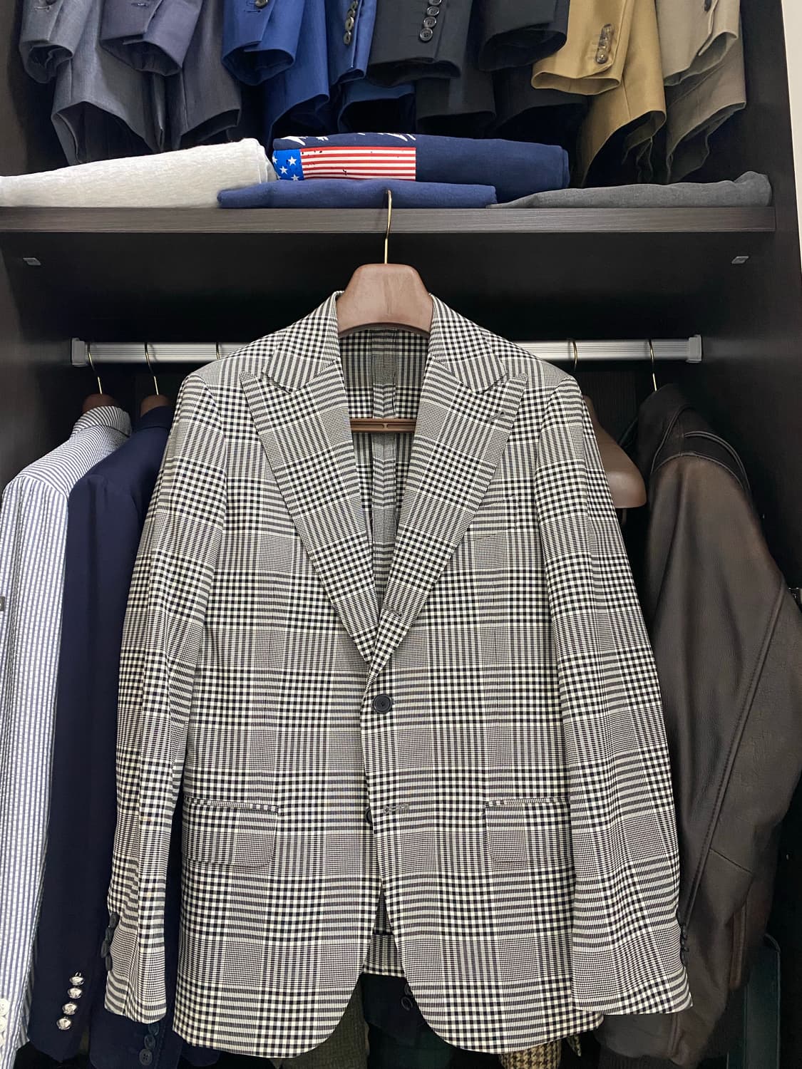 [판매] 맨온더분 안젤리코 원단 글랜체크 자켓(46) 상품이미지2