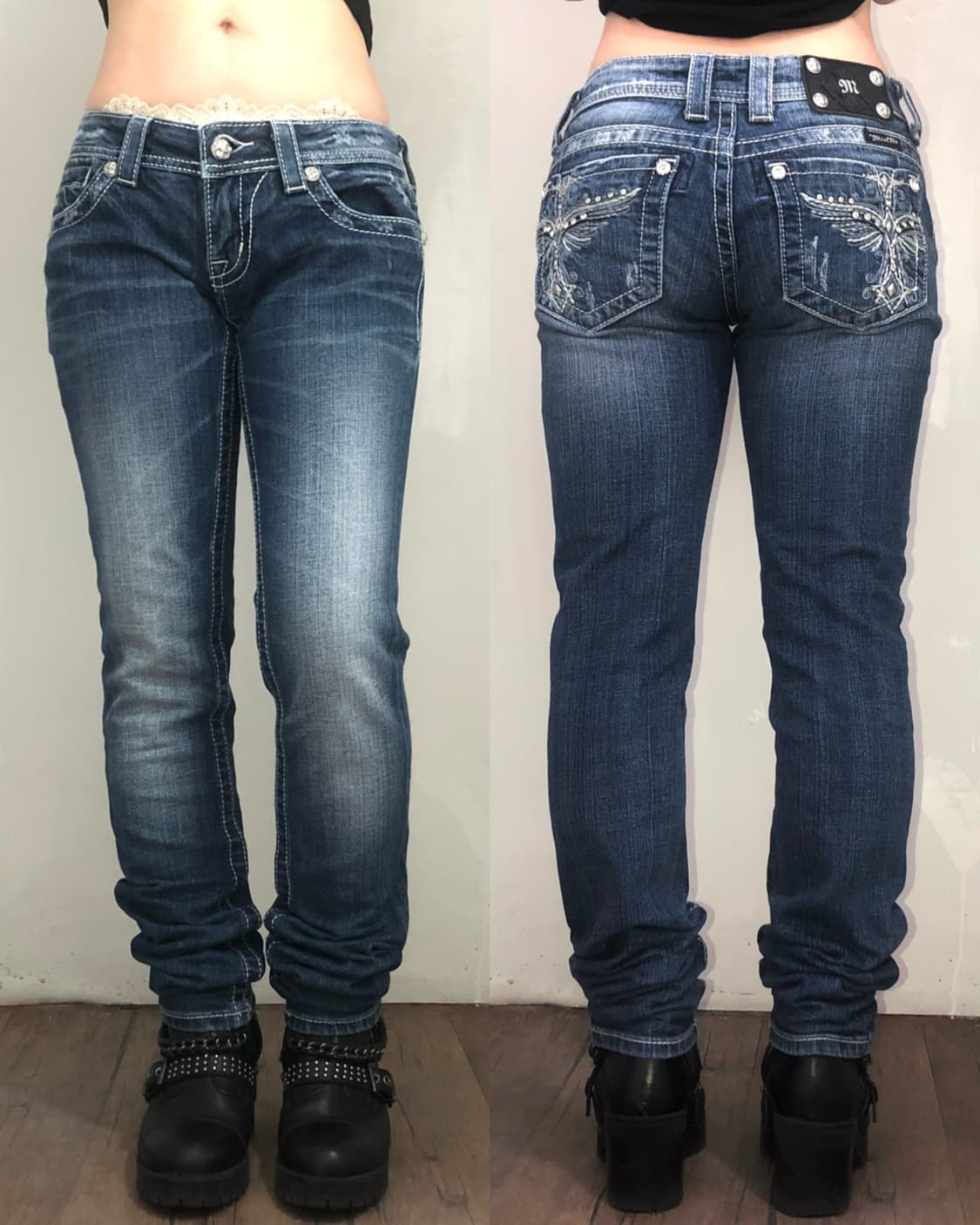 MISSME cubic detail lowrise denim pants  상품이미지1
