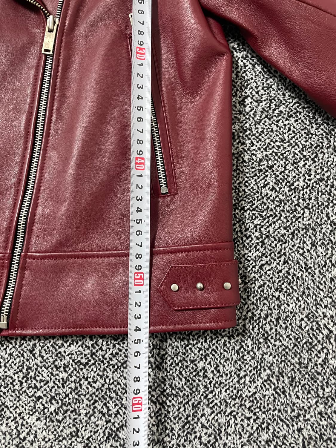 빈티지9. GGPX 양가죽 레드 레더 가죽자켓 안감 호피 상품이미지7
