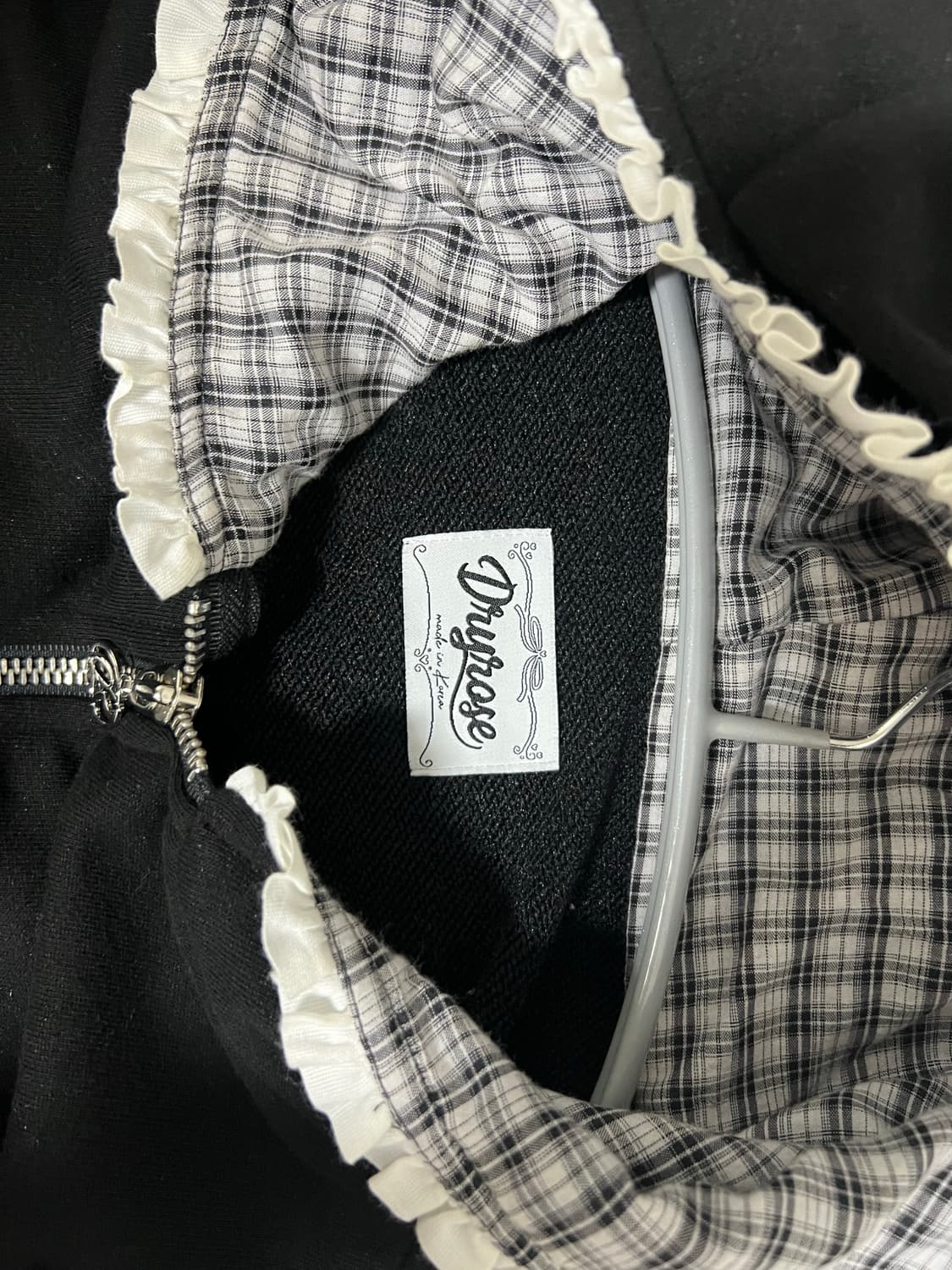 드라이로즈 빅리본 후드집업 블랙 상품이미지9