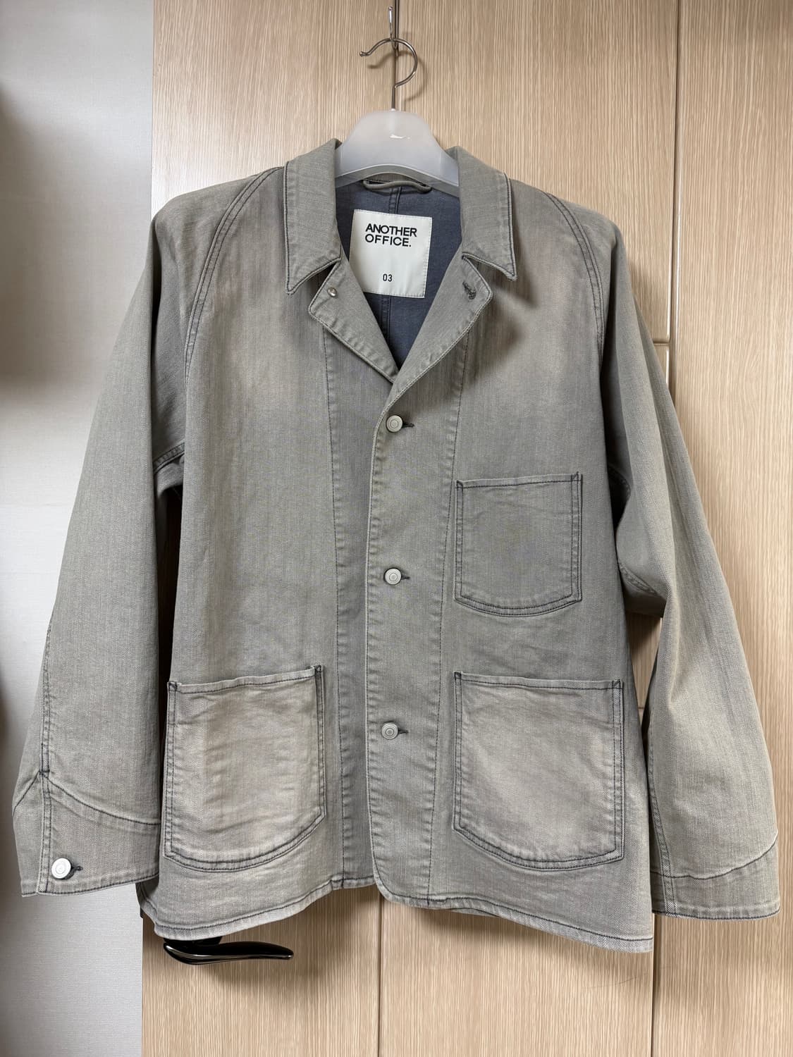 [3] 어나더오피스 이탈리안 데님 커버올 자켓 faded gray 상품이미지3