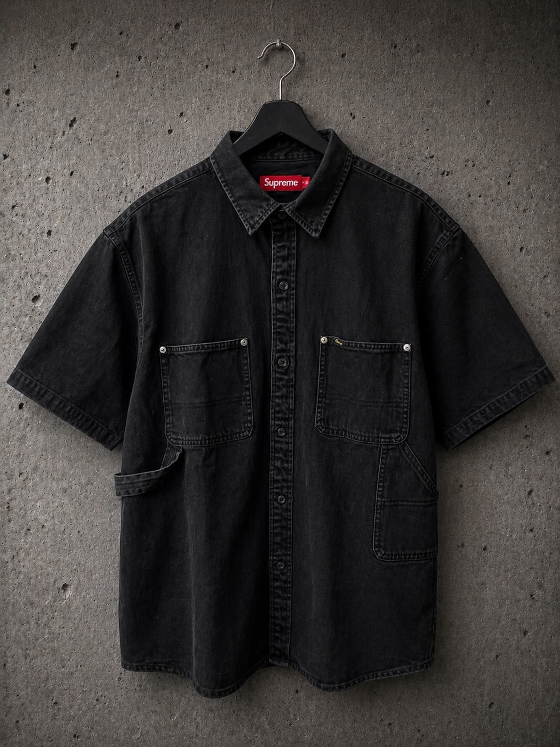슈프림 루즈 핏 숏슬리브 데님 페인터 셔츠 블랙 상품이미지1