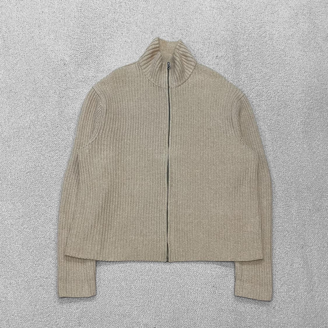 폴로 랄프로렌 코튼 골지 니트 집업 오트밀 베이지 상품이미지1