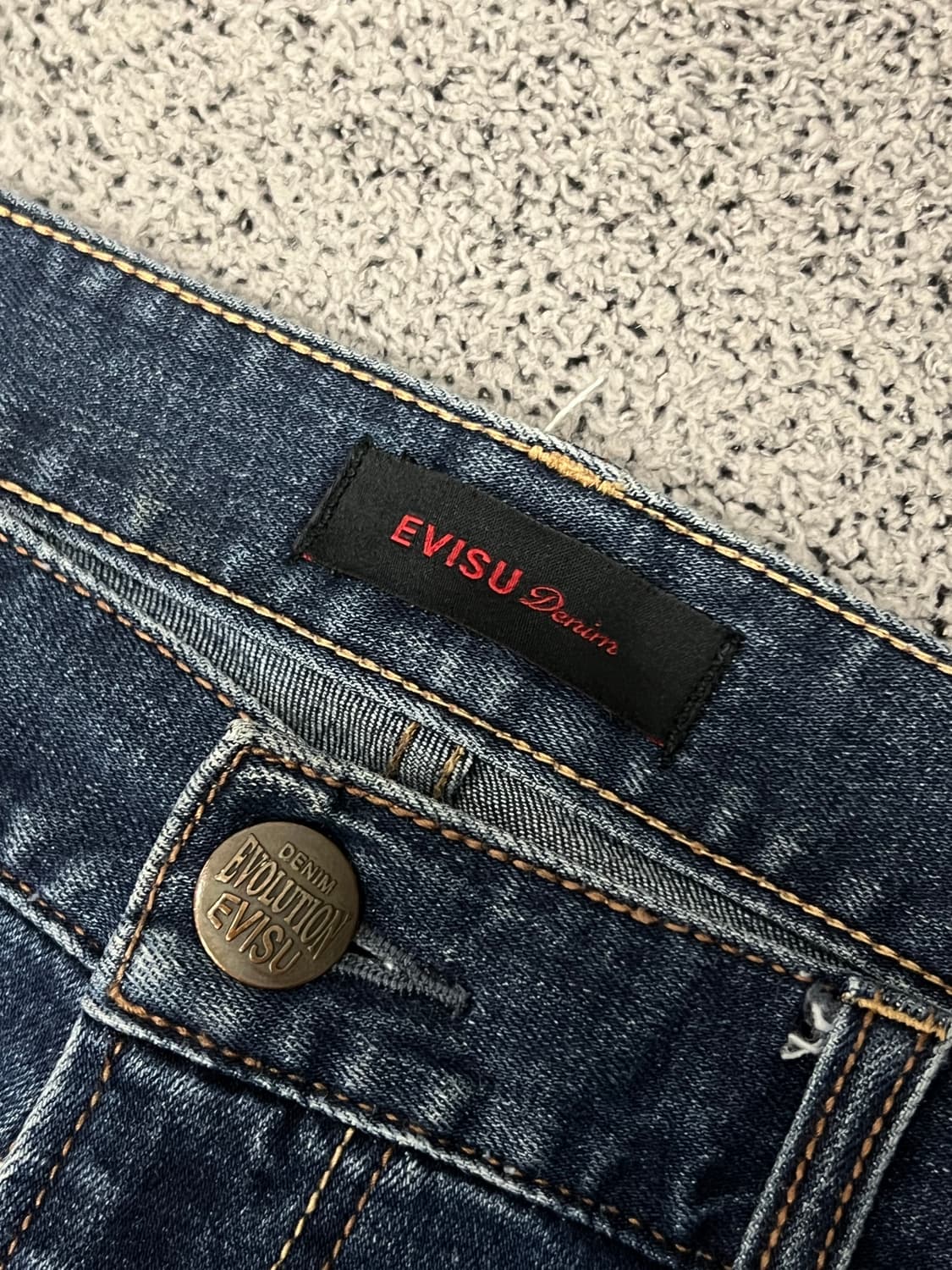 (38) 에비수 슬림핏 중청 데님 팬츠 상품이미지3