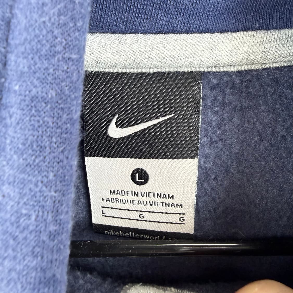 (L) 나이키 센터로고 기모 후드 티 네이비 상품이미지3