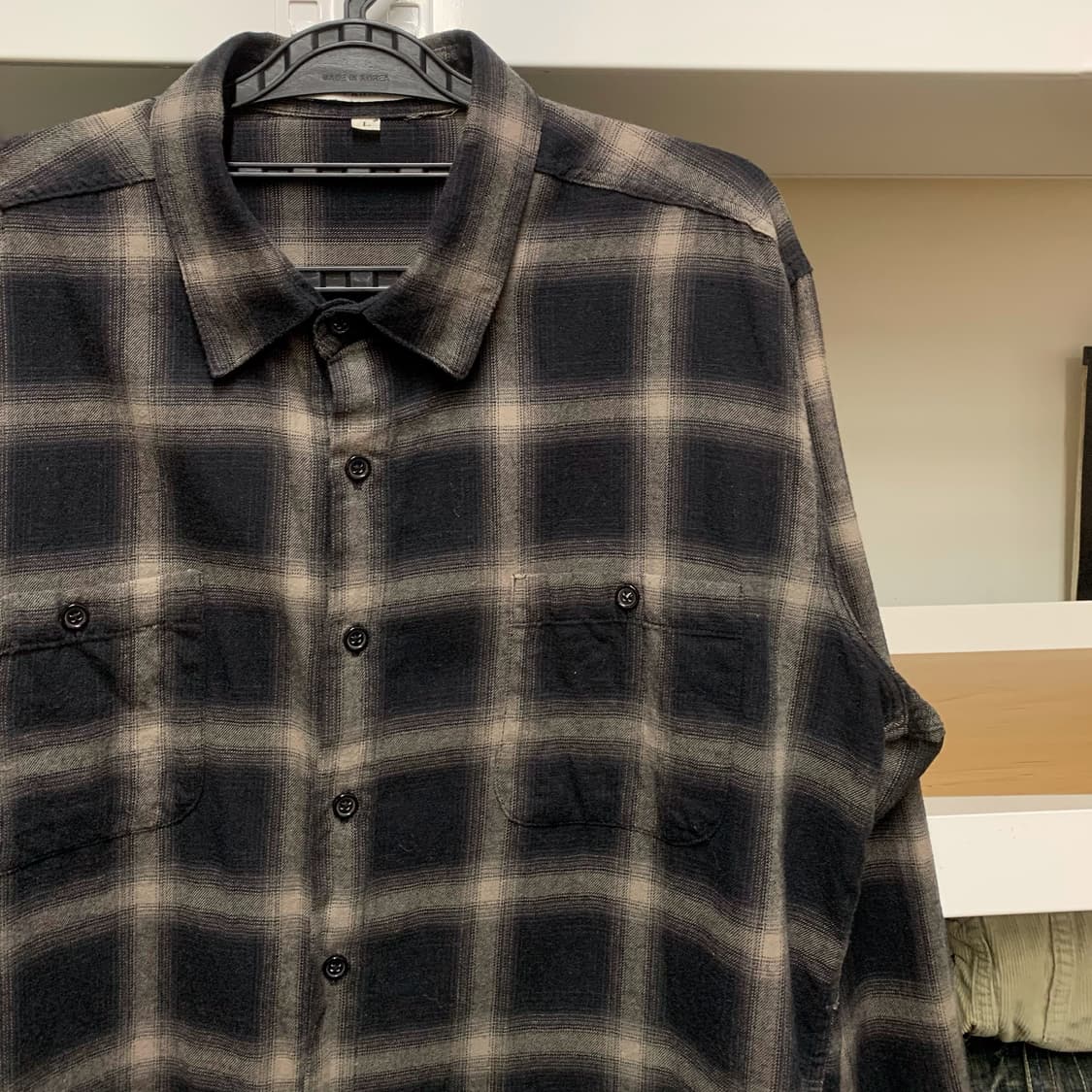 [L] SAINT LAURENT 옴브레체크 투포켓 코튼셔츠 상품이미지1