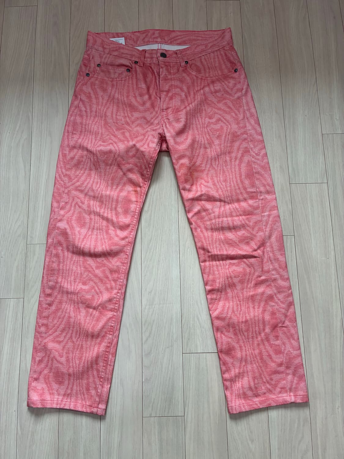 나파피리 × 마틴로즈 Martine Rose 콜라보 핑크 모아레 팬츠 S 상품이미지1