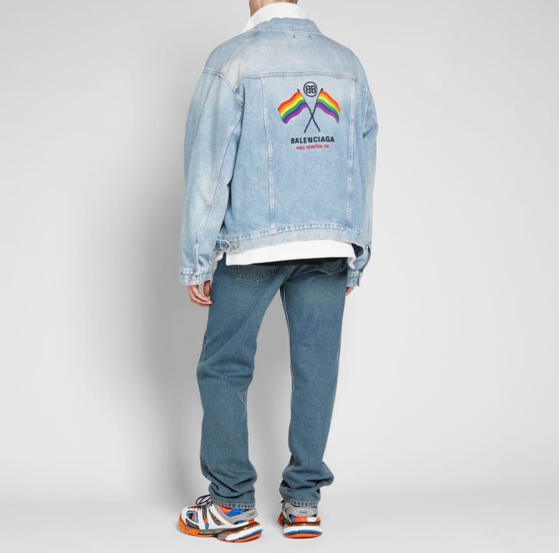 (48)발렌시아가 레인보우 플레그 데님 자켓 상품이미지4