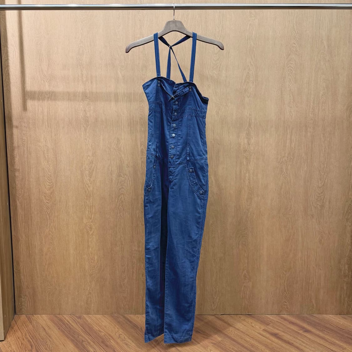 디젤 스트랩 점프수트 스냅 버튼업 멀티 포켓 로고 자수 디테일 네이비 상품이미지2