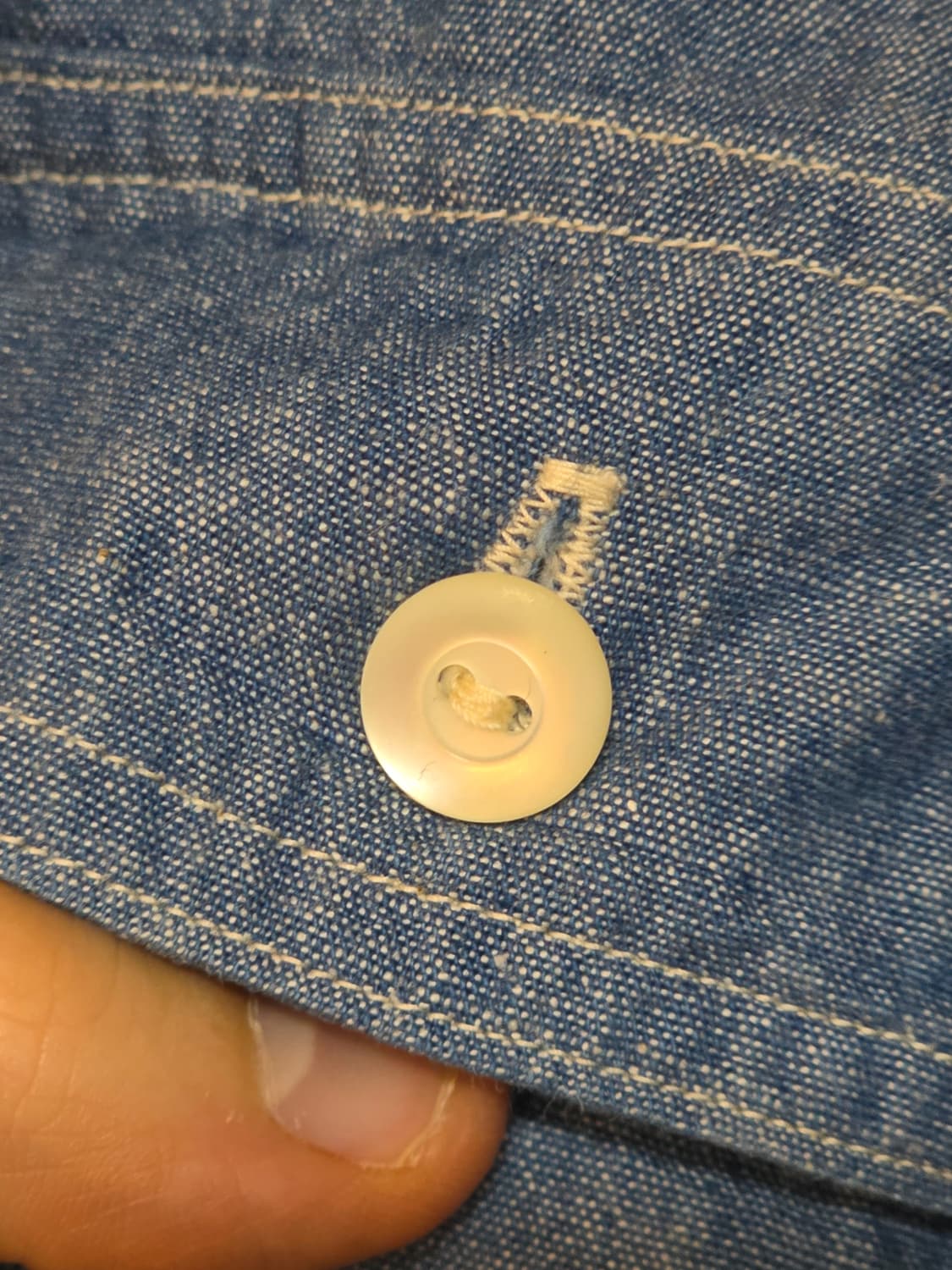 웨어하우스 Lot 3040 빈티지 트리플 스티치 샴브레이 셔츠 L(40) 상품이미지4