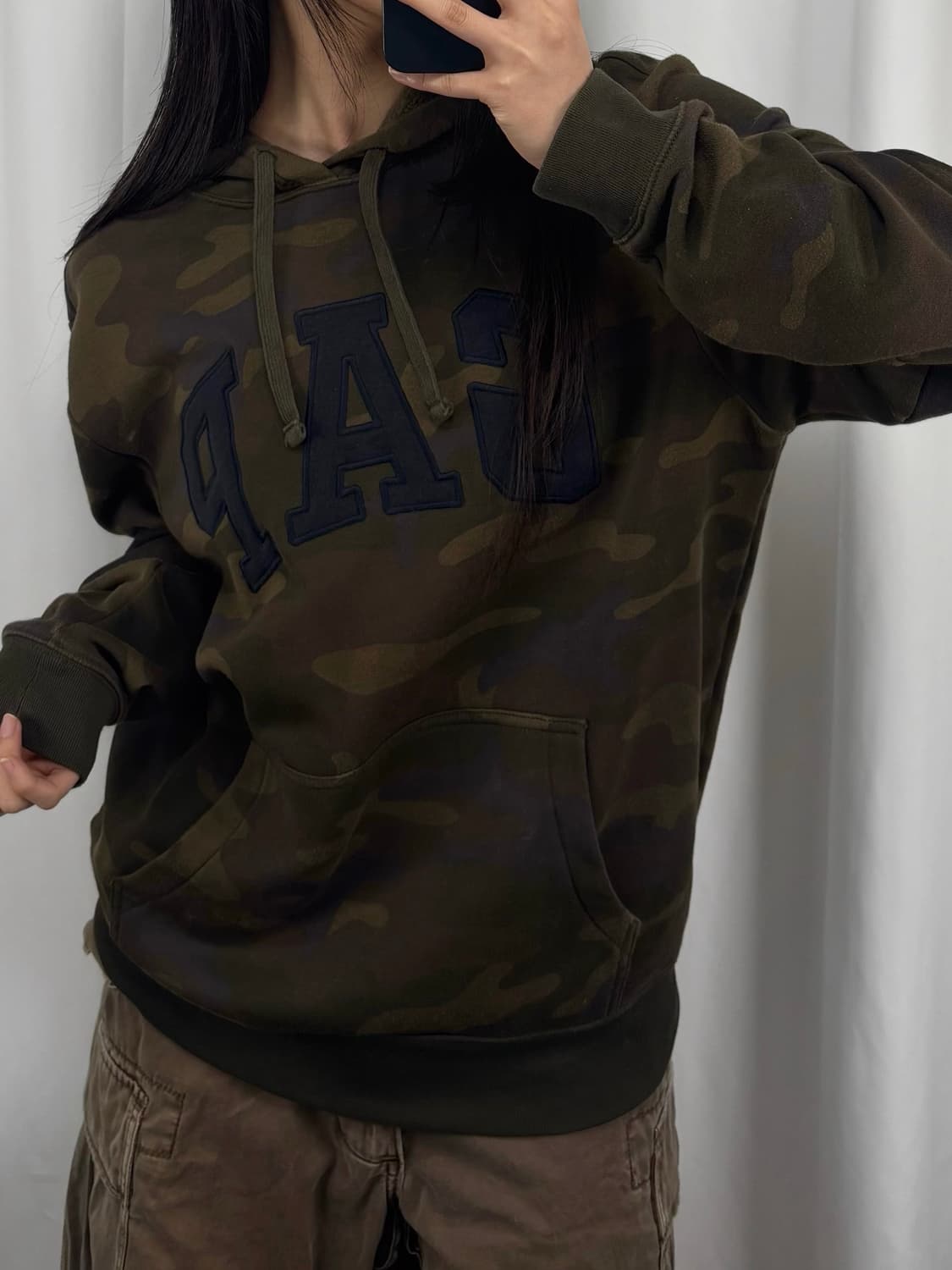 갭 빅로고 카모 후드티 상품이미지2