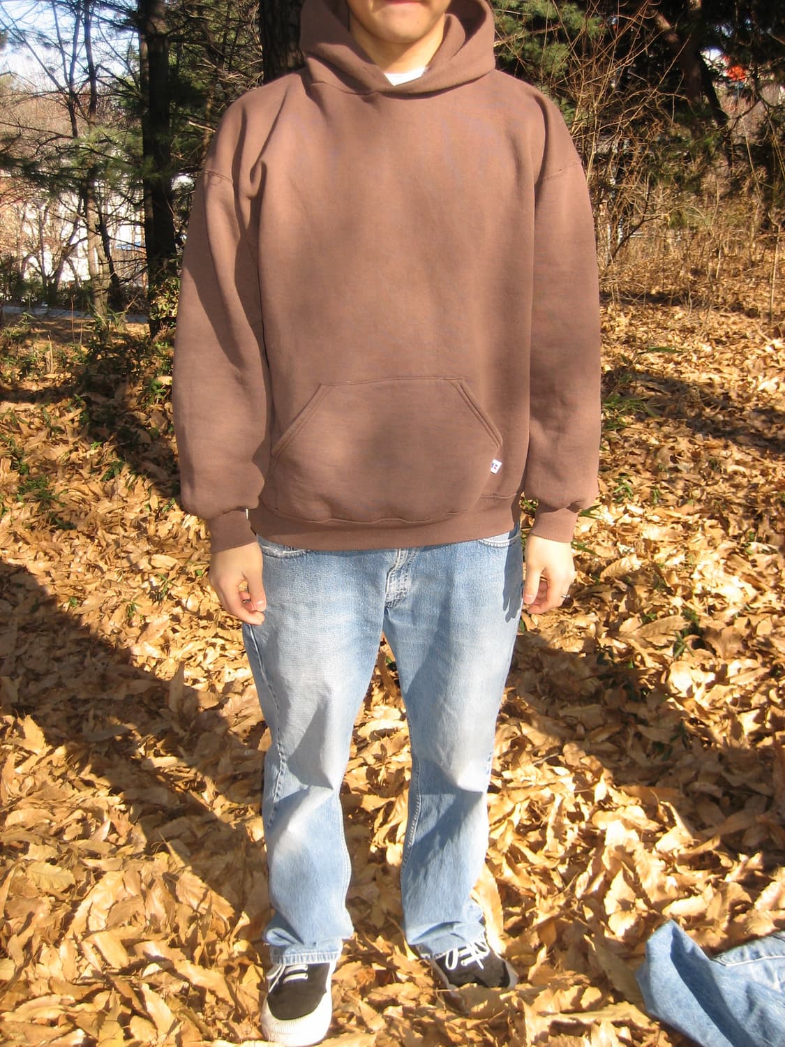 90s USA 🇺🇸 russell 러셀 브라운 후디 스웻 맨투맨 상품이미지1