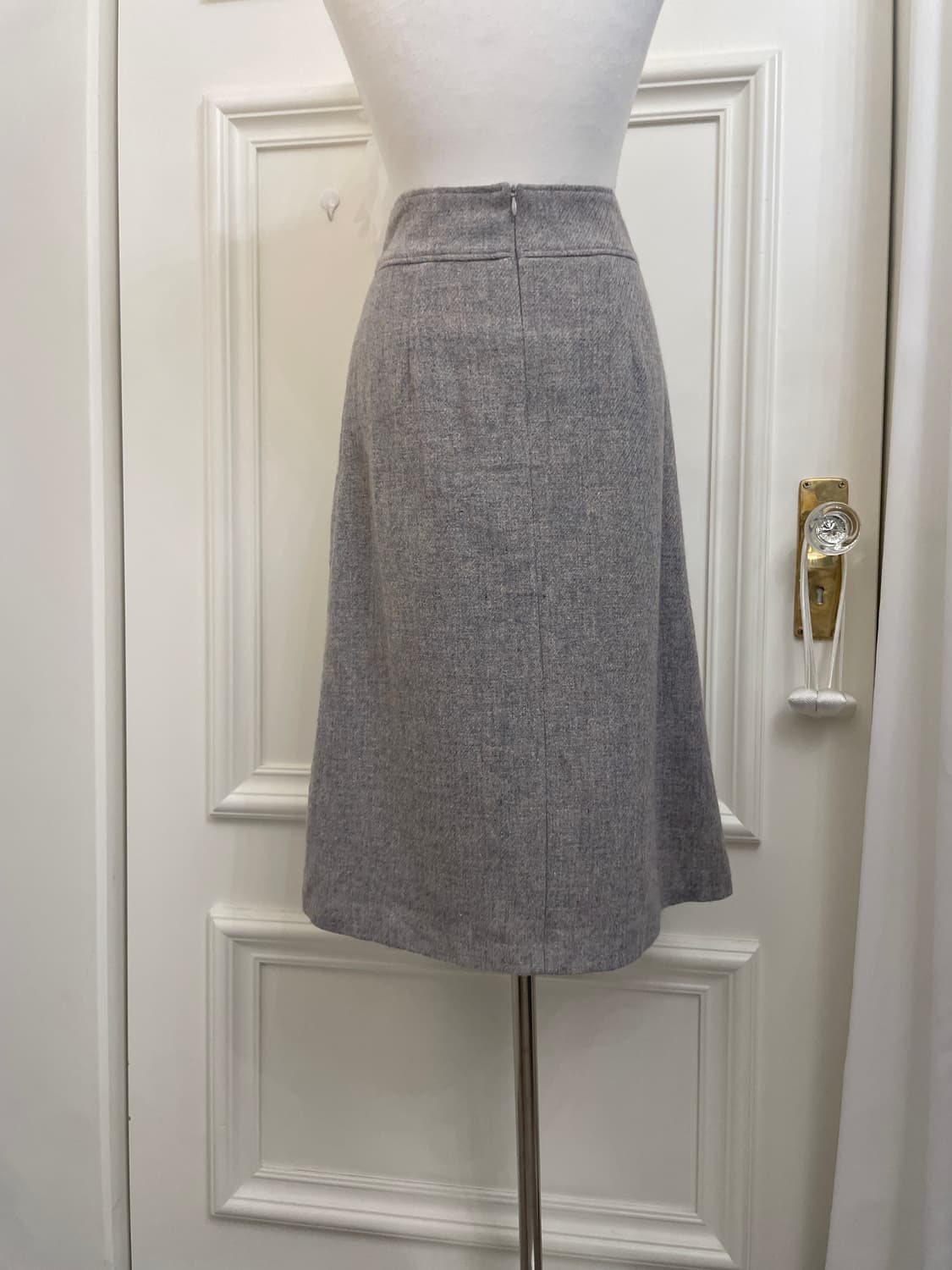 blue gray wool pocket point midi skirt 상품이미지4