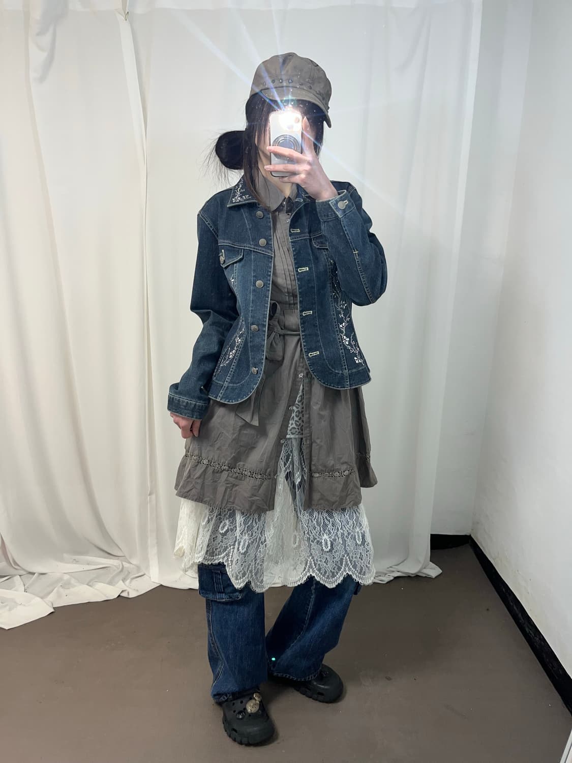 핀터레스트 무드 큐빅 페어리 데님 자켓 상품이미지3