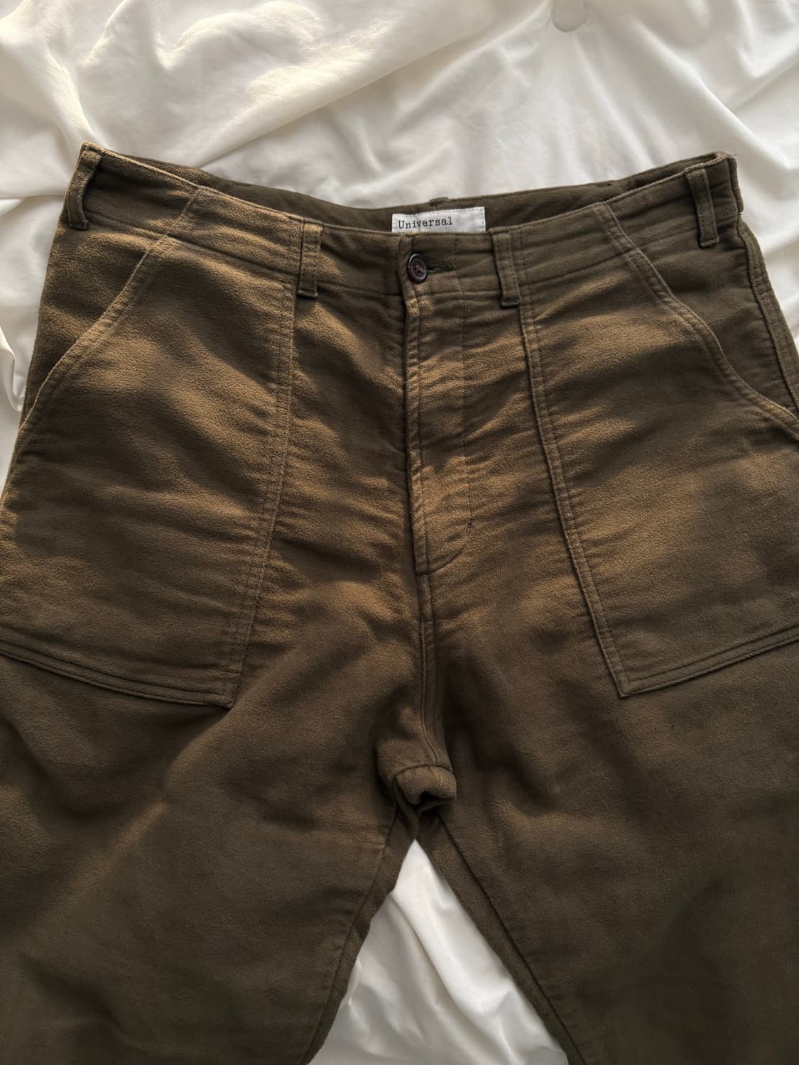 Velvet Fatigue Pants(Olive) 상품이미지1