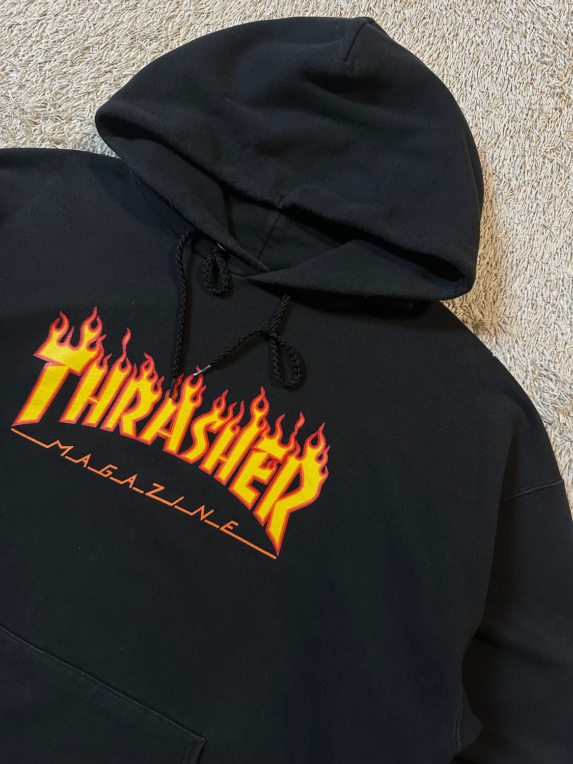 트레셔 THRASHER 플레임 로고 후드티 블랙 상품이미지2