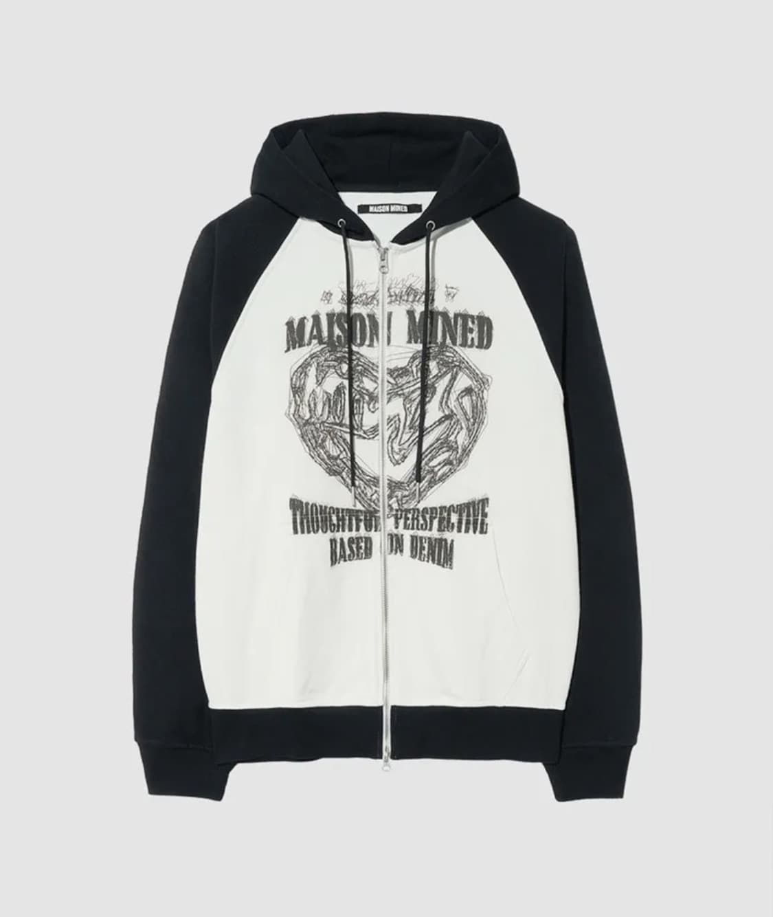 [메종미네드] DOODLE HEART REGLAN SWEAT ZIP UP 상품이미지2