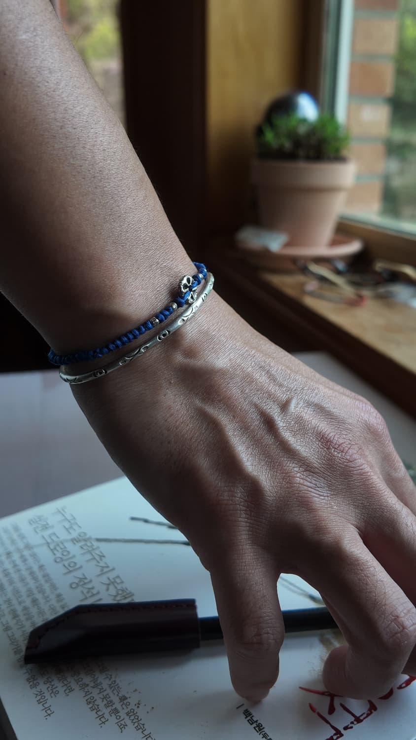 워터프루프 실버 소원 팔찌 (블루) 상품이미지1