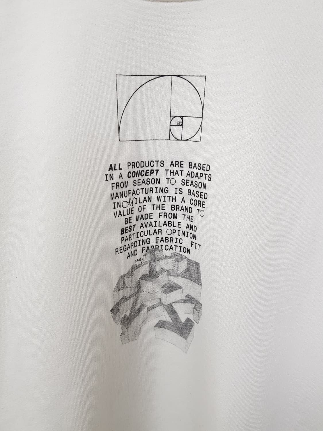 [L/100~105] 오프화이트 애로우 기모맨투맨 화이트 상품이미지2