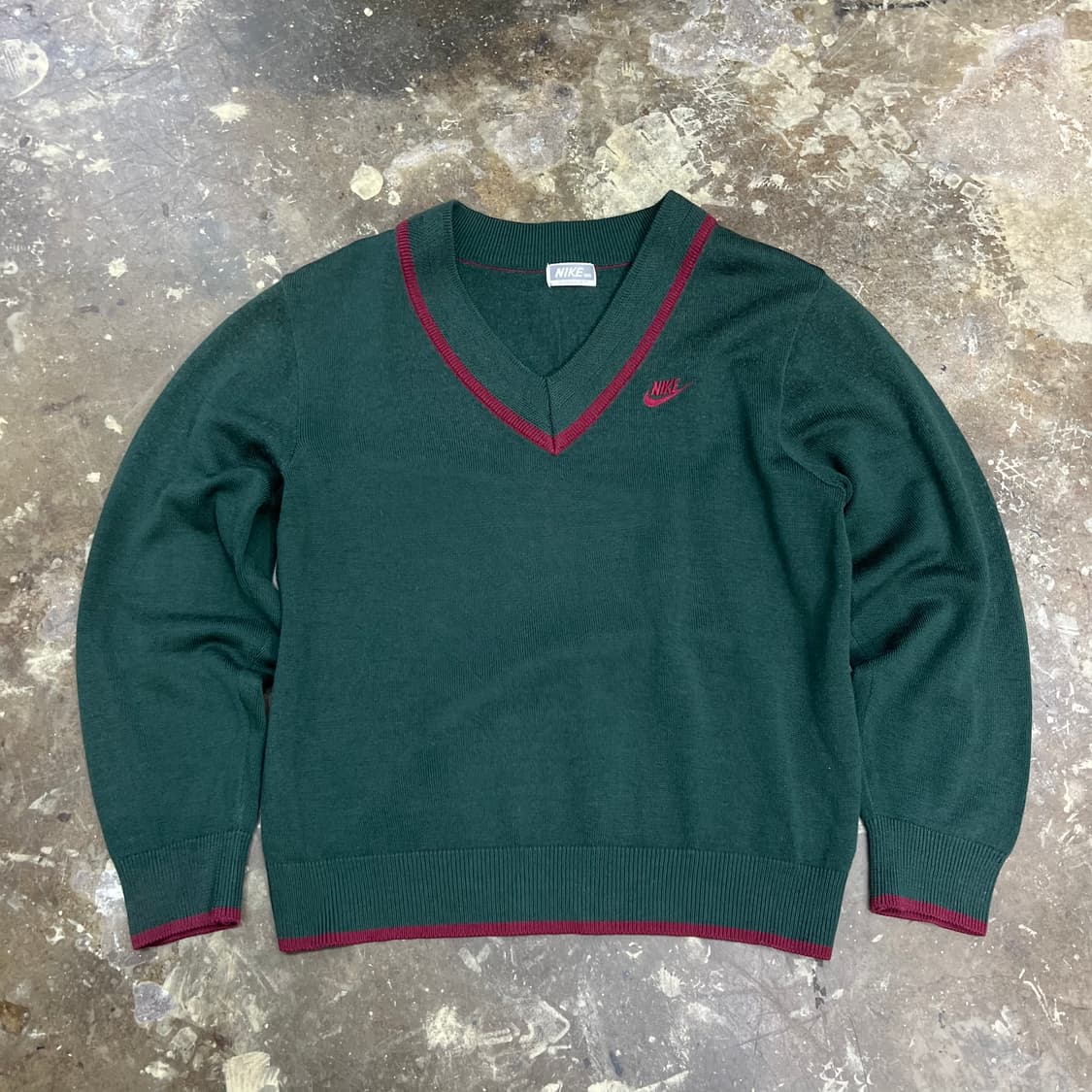 100) 90s 나이키 빈티지 브이넥 니트 스웨터 레어템 상품이미지1