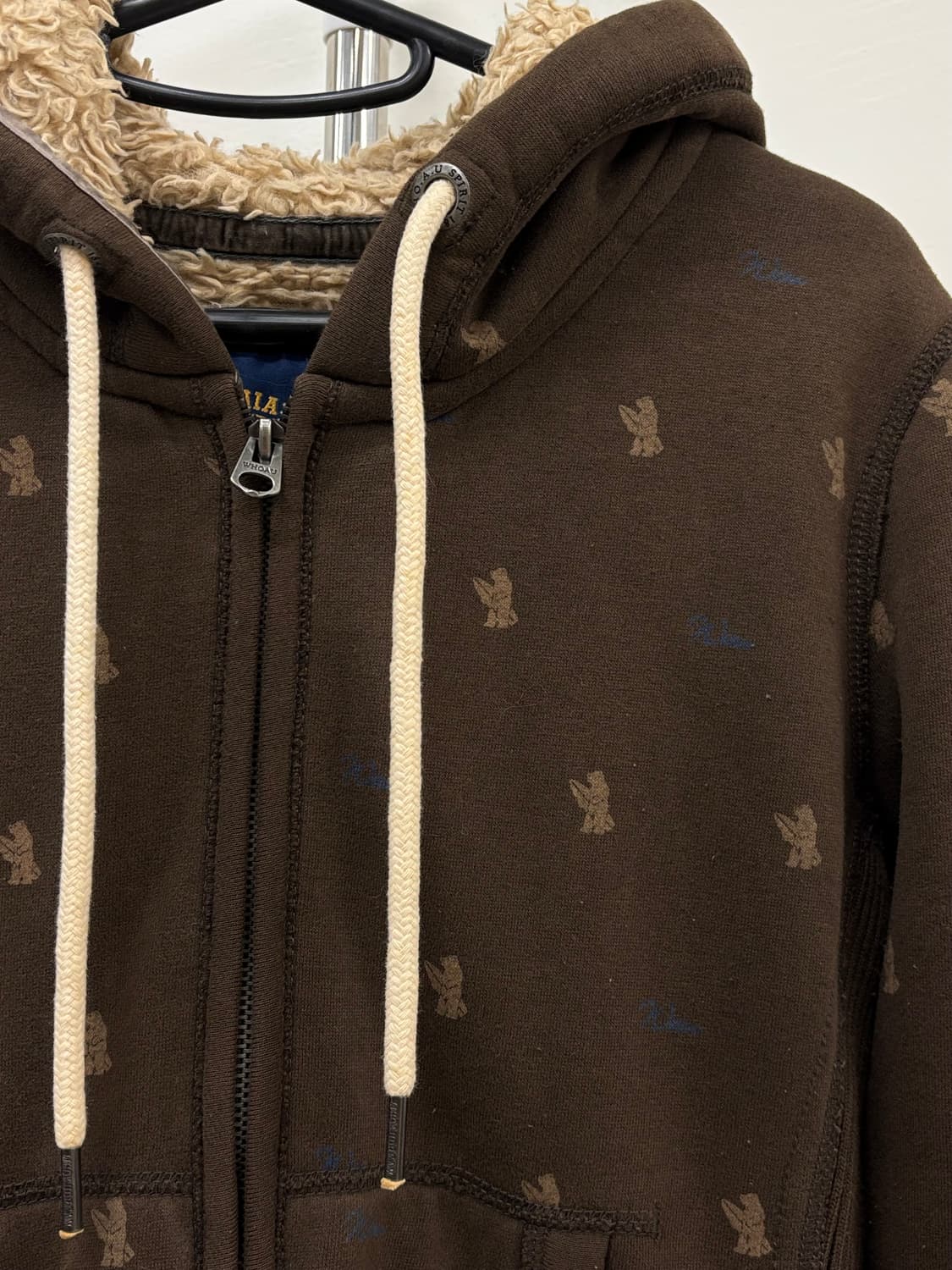 빈티지 브라운 기모 후드 집업 상품이미지7