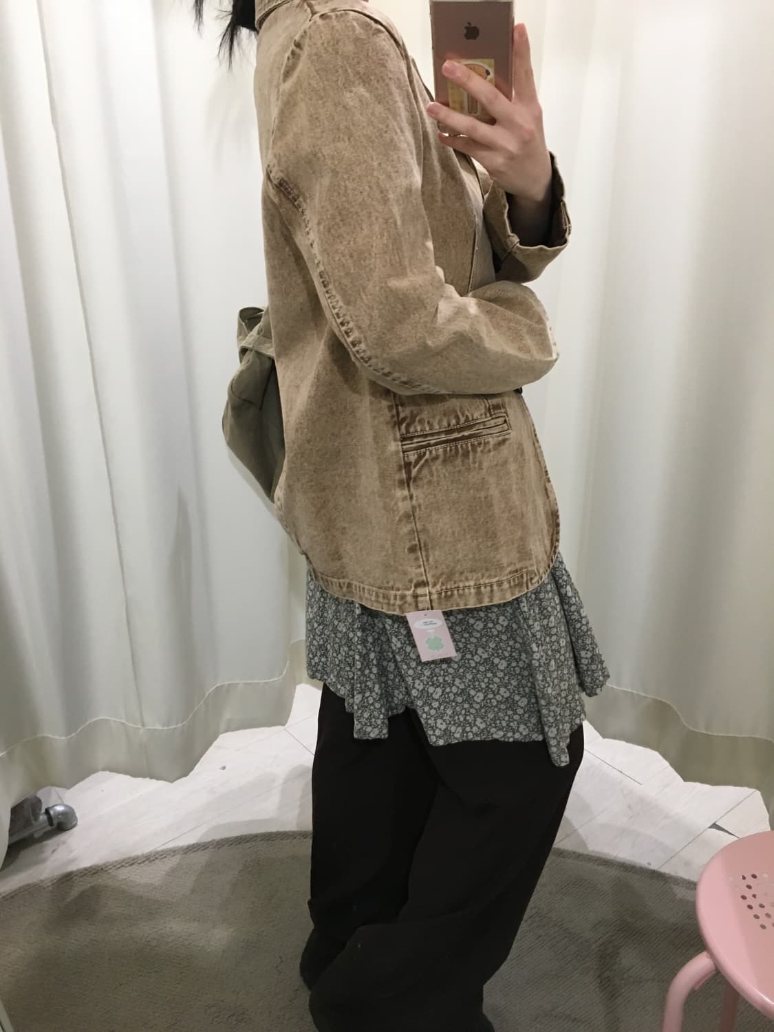 브라운 워싱 버튼 자켓 상품이미지4