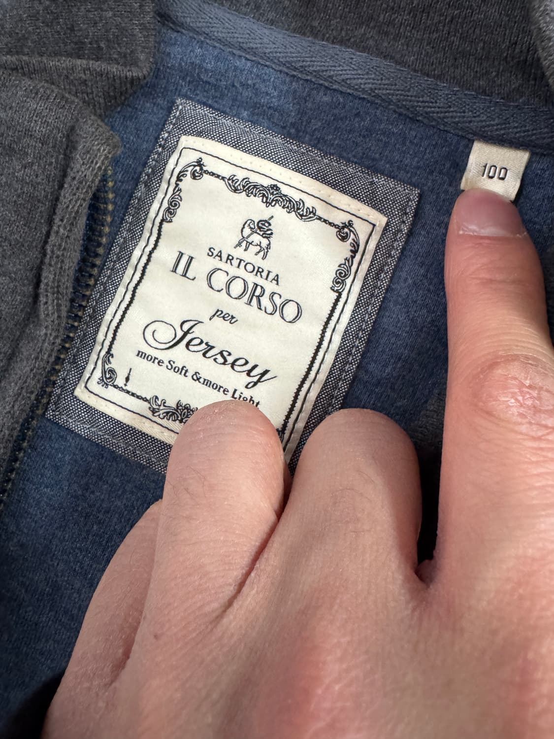 일꼬르소 IL CORSO 클래식 코튼 니트 집업 M ~ L 상품이미지3