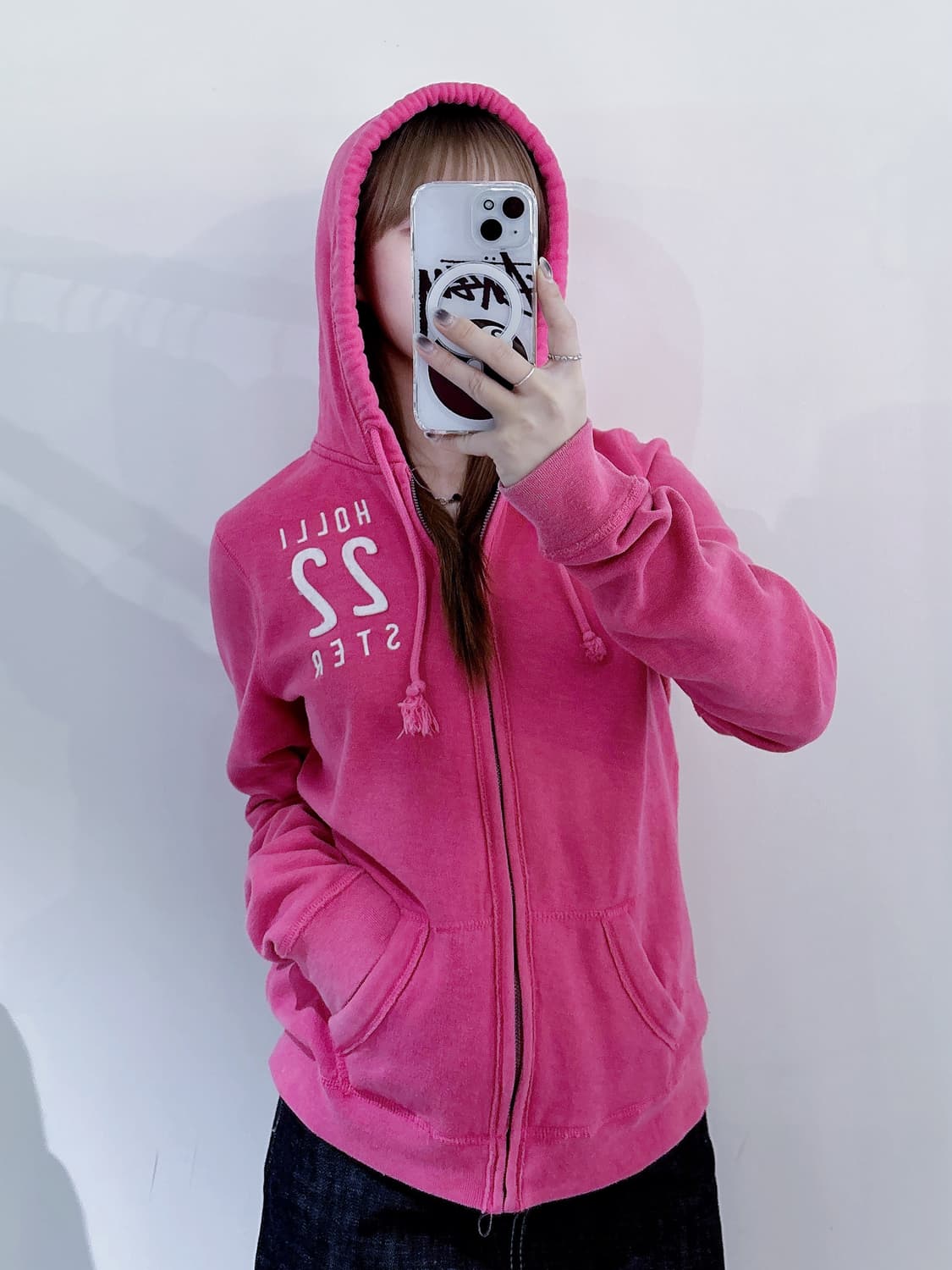 홀리스터 베이비핑크 Y2K 후드집업 상품이미지3