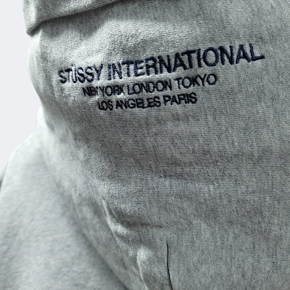 [M] 스투시 그레이 자수로고 후드티셔츠 상품이미지8