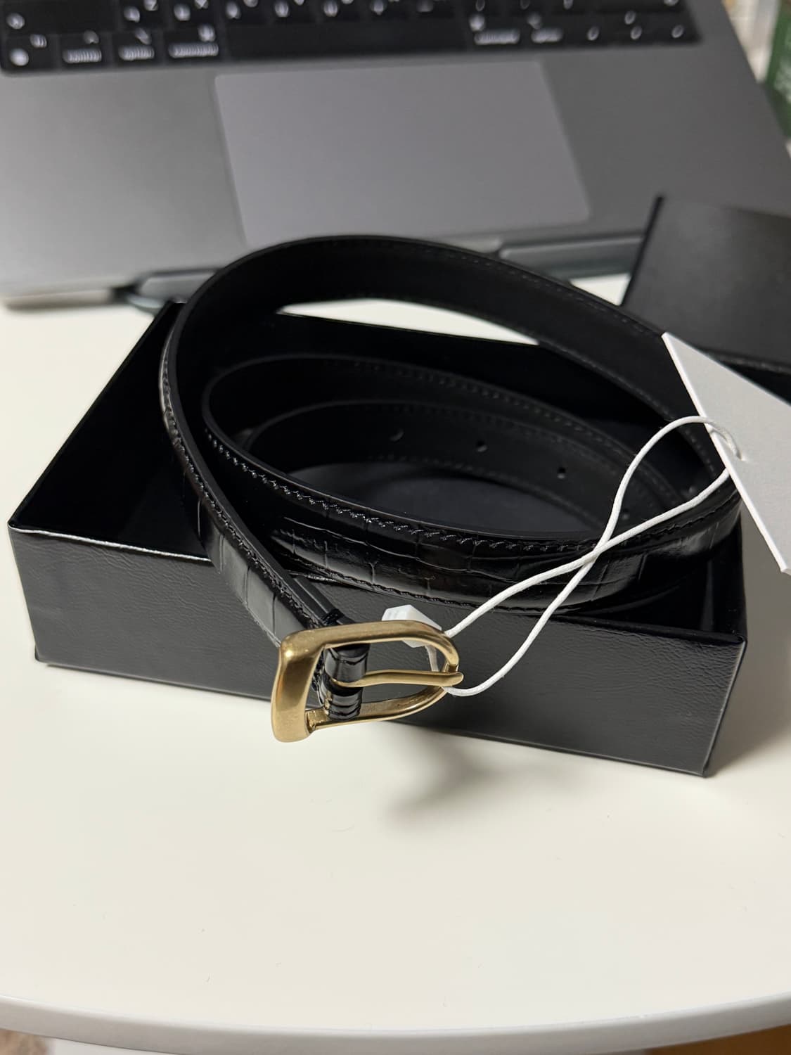 토니웩 26ss 크로커다일 엠보스드 레더 브라스 벨트+ 쿠폰 상품이미지1