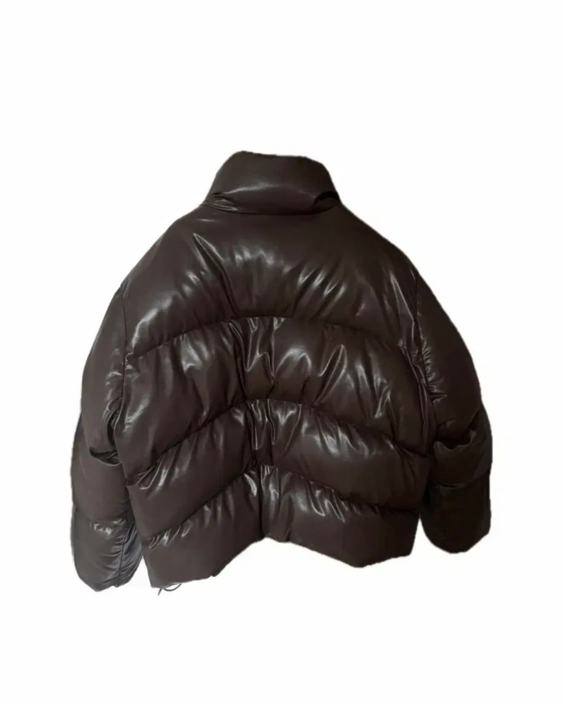 파르티멘토 비건 레더 3M 신슐레이트 페더리스 푸퍼 숏패딩 다크브라운 상품이미지2