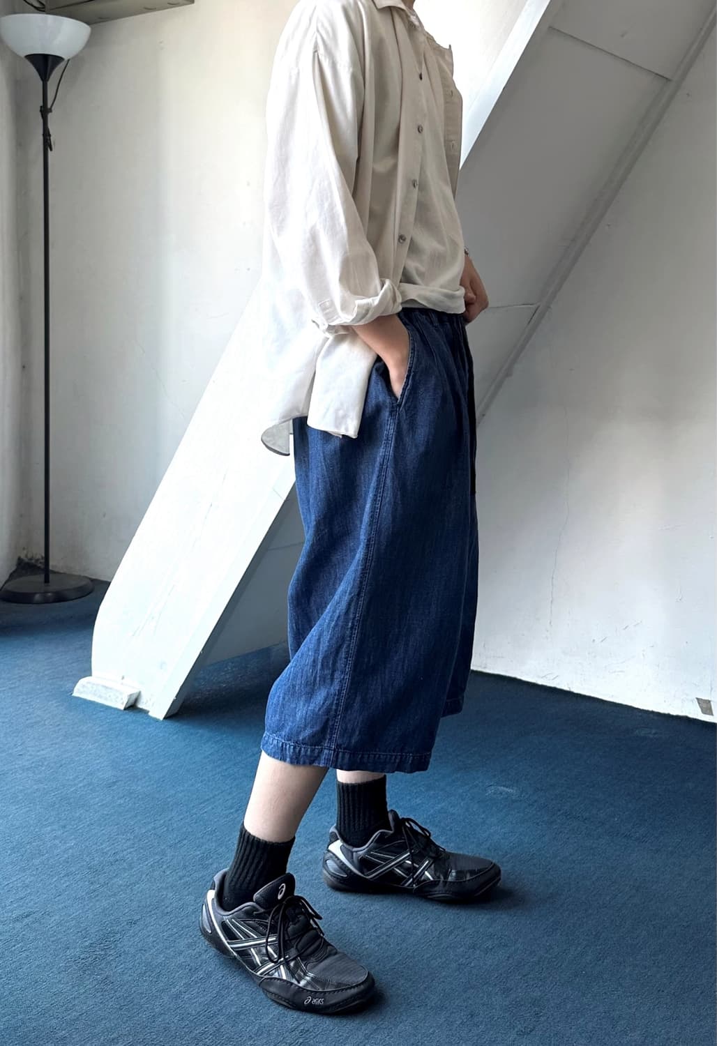 Cotton linen denim ball silhouette half  상품이미지9
