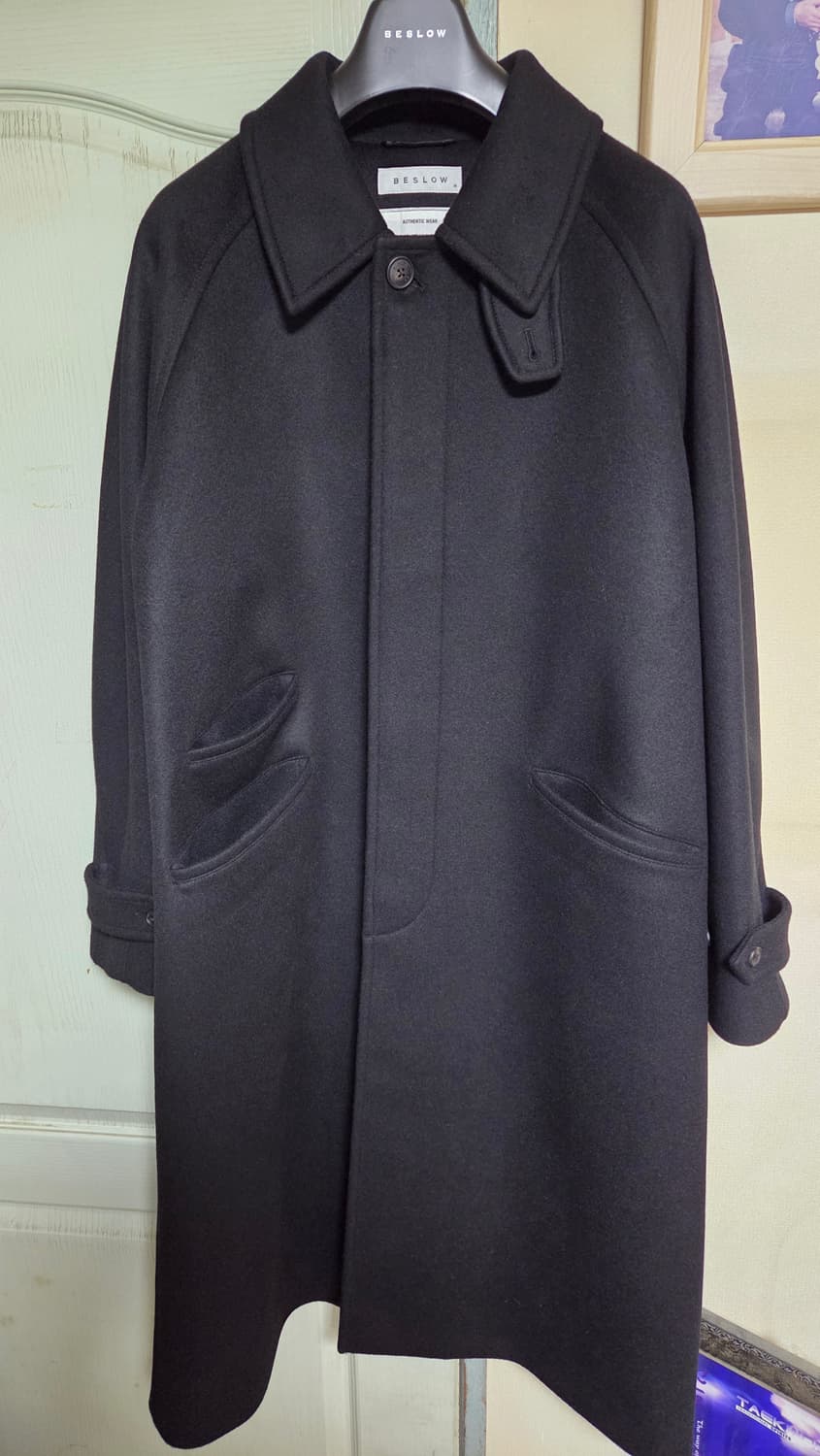 비슬로우) 오버사이즈드 캐시미어 발마칸 코트 블랙 상품이미지2